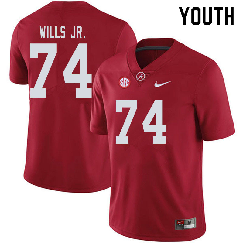 Alabama Crimson Tide Youth Jedrick Wills Jr. #74 Crimson NCAA Nike Authentic Stitched 2019 College Football Jersey KY16H70KQ